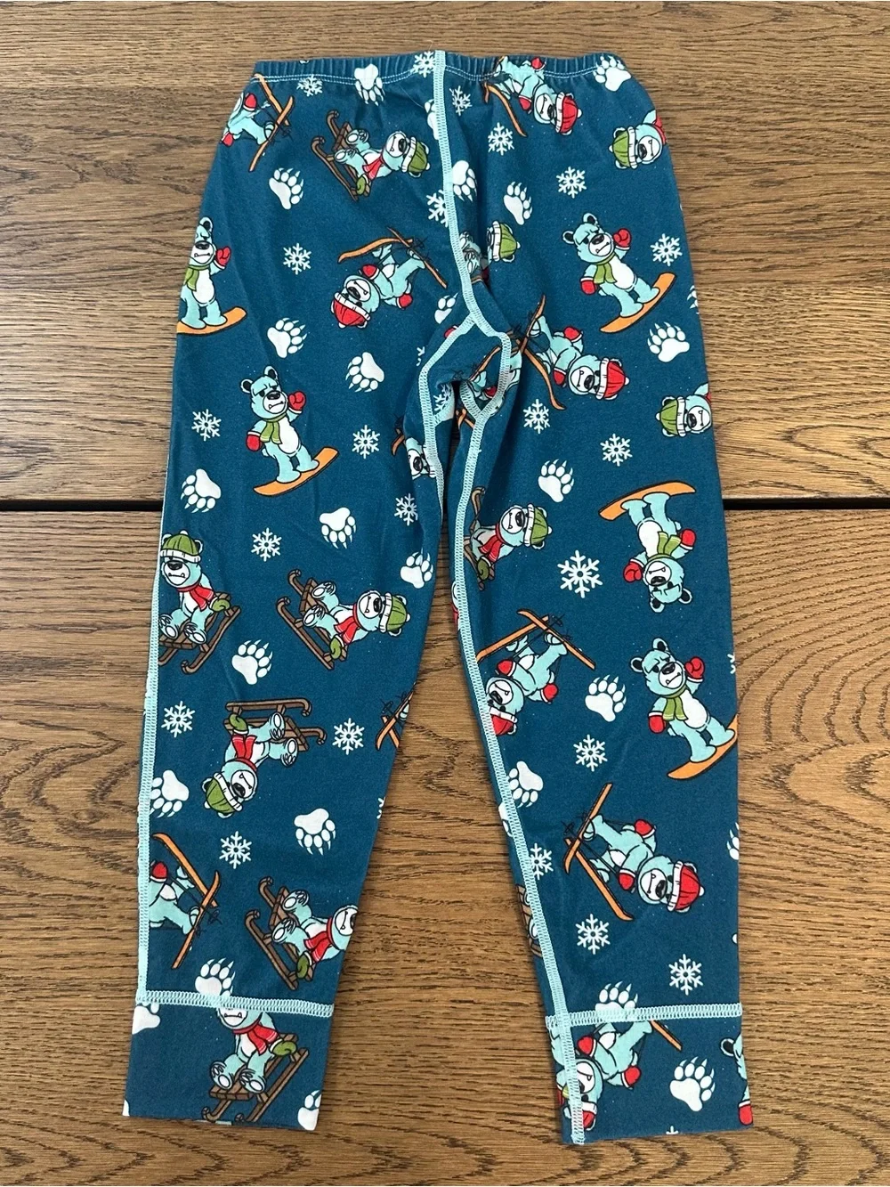 Hot Chillys Kids 4T Winter Bear Ski Snowboard Long Sleeve Pajama Base Layer Set